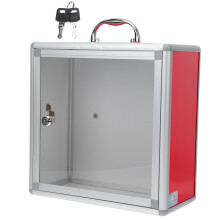 1Set Stevige Metalen Inzamelbox Rood Met Gebruiksvriendelijke Slip