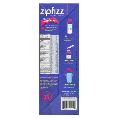 Zipfizz, Ενεργειακή Ποτίσμα Μίξη, Μπλεberry Raspberry, 20 Τυμπάνια, 0.39 oz (11 g) Κάθε 1