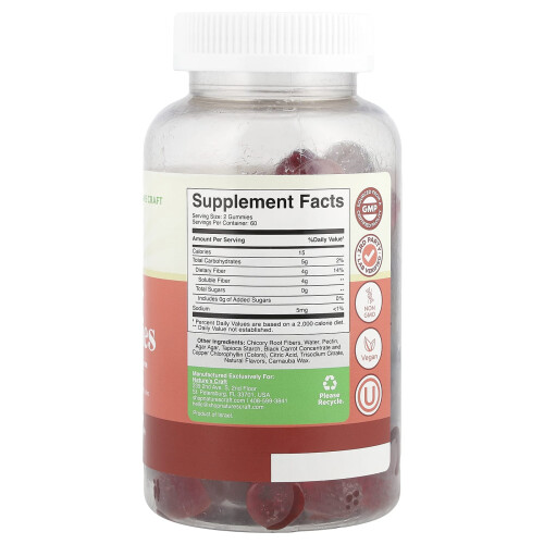 Nature's Craft, Fiber Gummies, Gemengde Bessen, 120 Gummies 1