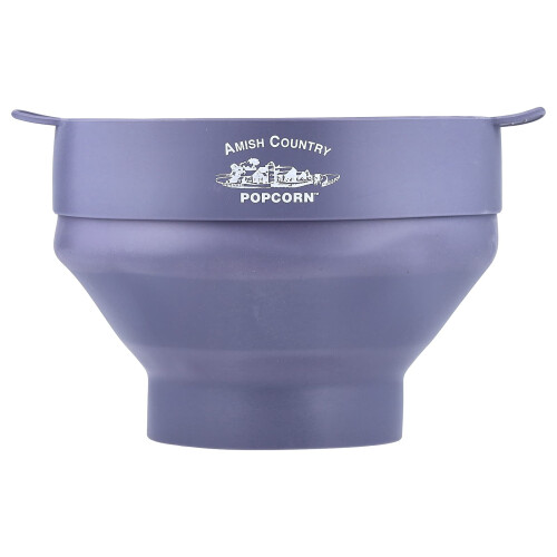 Amish Country Popcorn, Silikon Mikrovågs Popcorn Popper, Grå, 4 St 2