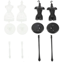4St ABS Dress Forms Met Display Stand Wit Voor Poppenaccessoires