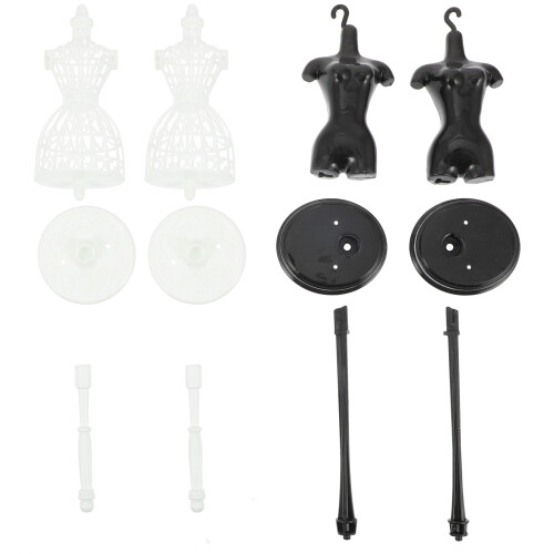 4St ABS Dress Forms Met Display Stand Wit Voor Poppenaccessoires