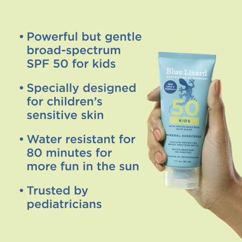 Blue Lizard Australian Sunscreen, Protector solar pentru copii, SPF 50, 3 fl oz (89 ml) 2