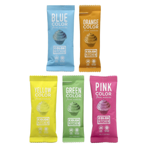ColorKitchen, Φυσικά Χρώματα Τροφής, Πολυχρωματά, 10 Συσκευές Χρωμάτων, 0,11 oz (3 g) Κάθε 2