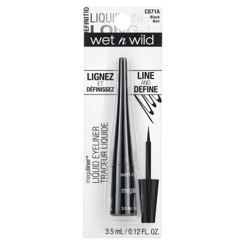 Wet n Wild Línea de Cejas MegaLiner, Black, 0.12 fl oz (3.5 ml) 1