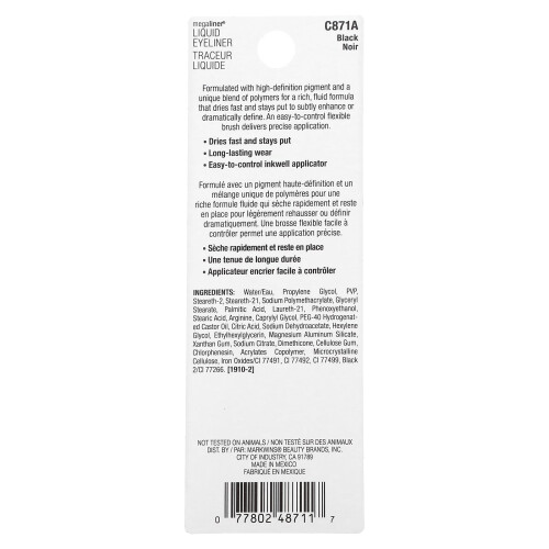 Wet n Wild Línea de Cejas MegaLiner, Black, 0.12 fl oz (3.5 ml) 2