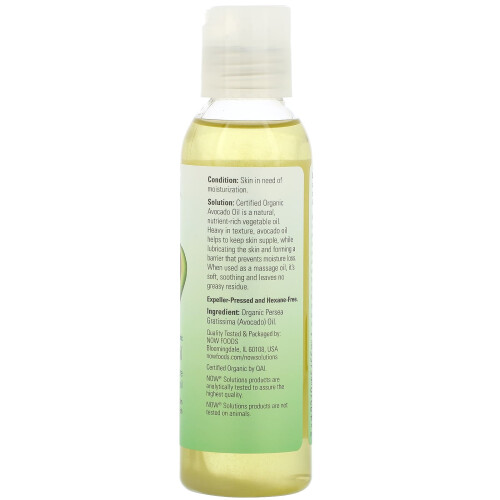 NOW Foods NOW Foods, Solutions, Οργανική Αβοκάντο Λάδι, 4 fl oz (118 ml) 1