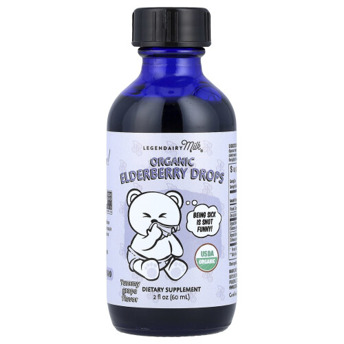 Legendairy Milk, Οργανική Elderberry Drops, 6+ Μήνες, Γλυκό Κεράσι, 2 fl oz (60 ml) 2