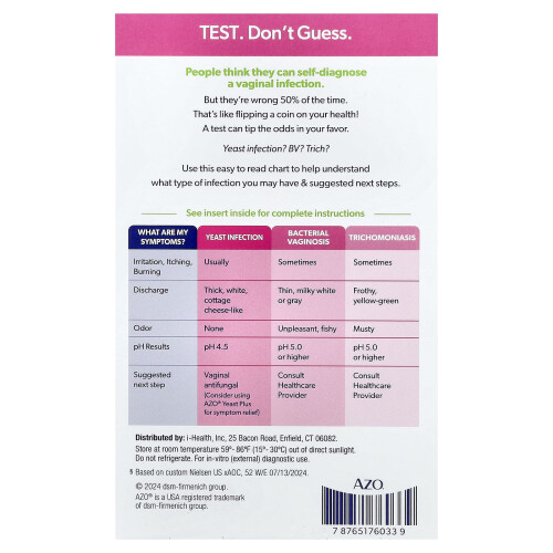 AZO, Test Strips Vaginal pH, 2 Tests 1
