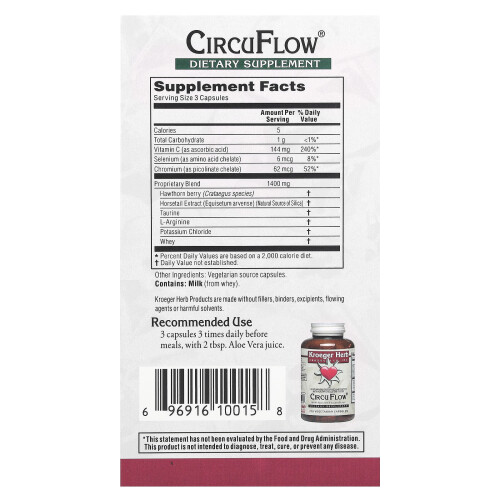 Kroeger Herb Co, CircuFlow, 270 Vegetarische Kapsules 1