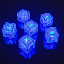 48 Pack Blue Liquid Activated LED Ice Cubes Waterproof Light Up for Drinks Weddings Parties Bars