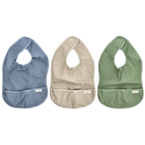 KeaBabies, Presto Waterproof Bibs, 6-36 Months, Slate, 3 Pack 2