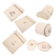 14Pcs Mesh Laundry Bags for Underwear and Bra Washing Beige