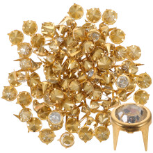 200Pièces Clous Rivets Dorés En Cristal Pour Couture Cuir DIY Mode