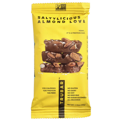 Τρούμπαρ, Plant Based Protein Μπαρ, Saltylicious Αλμόντι Λάιβ, 12 Μπάρ, 1.76 oz (50 γρ.) Κάθε 2