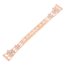 2Pièces Bracelet Montre Acier Inoxydable Rose Gold Trèfle