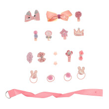 1Ensemble Clips Rose Nœud Polyester Confortable