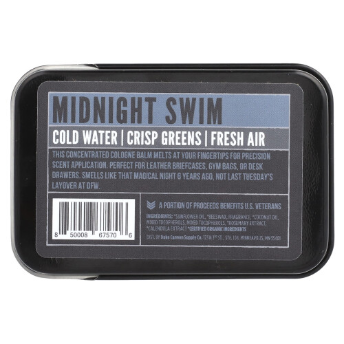 Duke Cannon Supply Co., Solid Cologne, Midnight Swim, Dark Water, 1,5 oz 1