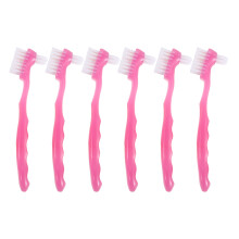6St Kunstgebit Tandenborstel Dubbelzijdig Nylon Ergonomisch Roze