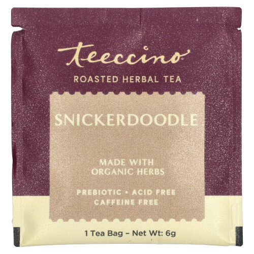 Teeccino, gerösteter Kräutertee, Snickerdoodle, koffeinfrei, 10 Teebeutel, 2,12 oz (60 g) 2