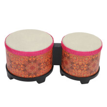 5 Inch 6 Inch Bongo Drum Set Percussion Instrument for Kids & Adults, Orange Texture