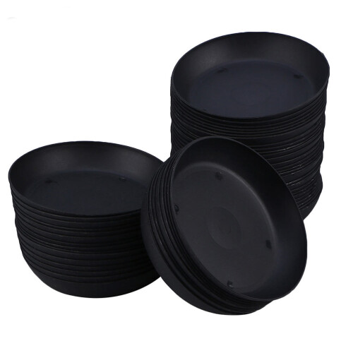 45Pièces Supports De Pots De Fleurs Plastique Noir Résistant Soleil