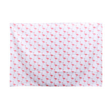 2Pcs Cartoon Flamingo Tablecloth Cotton Linen Multi Color Table Cover