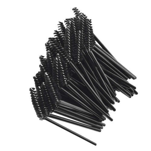 250Pièces Pinceaux Jetables Cils Sourcils Noir Outils