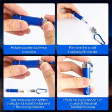 18Pack Torch Key Fob Children, Coloured Aluminium Key Fob Torch, Suitable for Children'S Birthday Gift