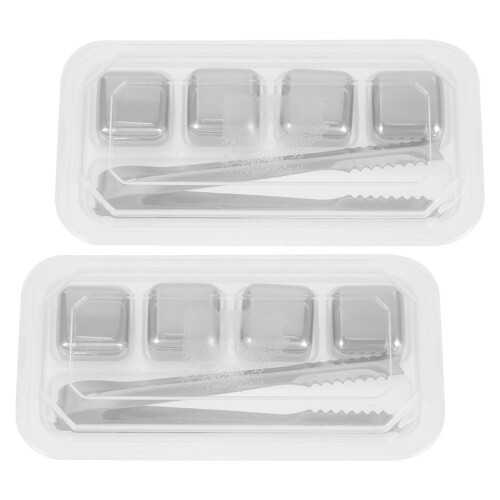 8Ensembles En Acier Inoxydable Réutilisables Bar Transparent