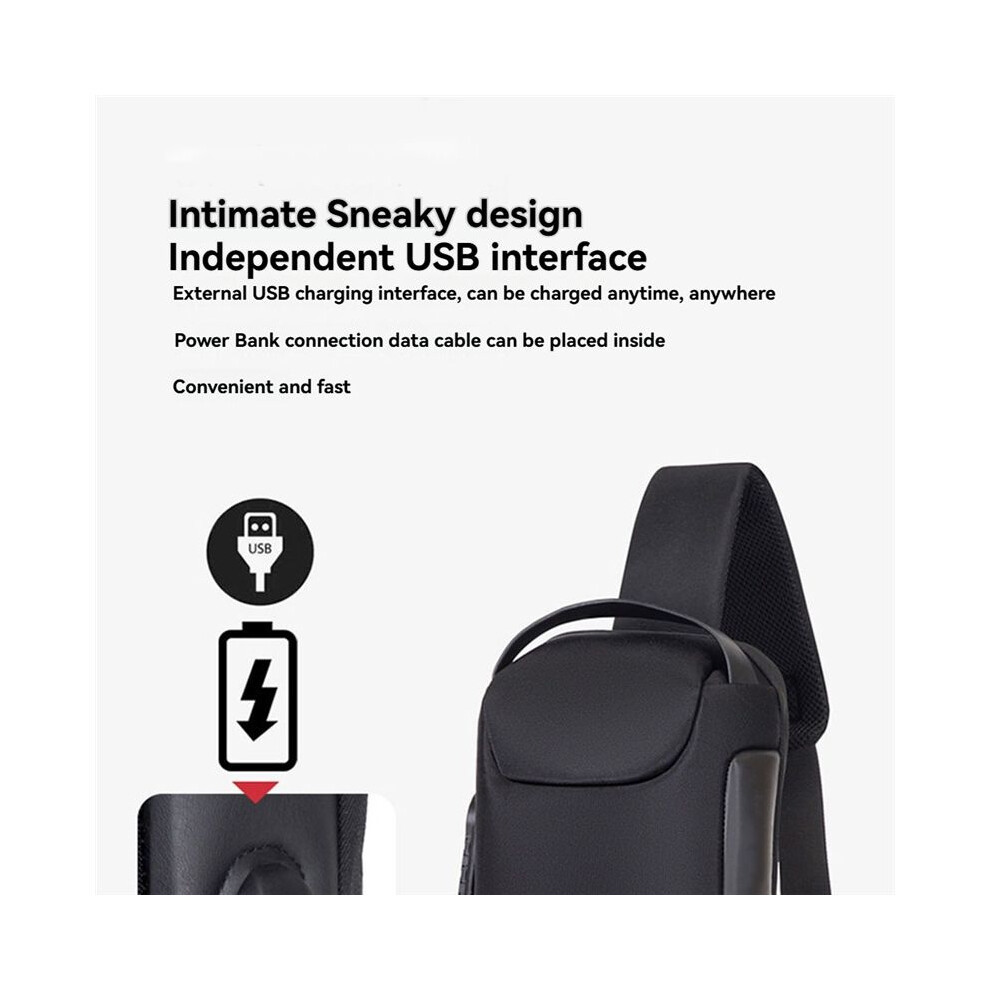 Exogio Waterproof Usb Charging Anti-Theft Crossbody Bag With Lock, Portable Chest Pouch Backpack