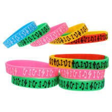 20Pièces Bracelets Poignet Festival Notes En Silicone