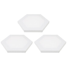 3Pièces Toile À Peindre Blanche Coton+bois Cadre Hexagonal Stable