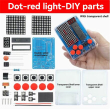 Game Console Production Kit DIY 51 Single-Chip Children Soldering Electronic Machine Game Set Color: Round-Red Light
