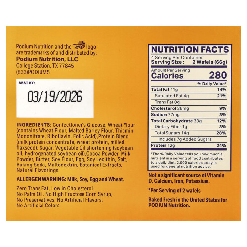 Podium Nutrition, Προτεΐνη Στροόπφελ, Πρωτότυπο, 8 Στροόπφελ, 9,28 oz (264 g) 1