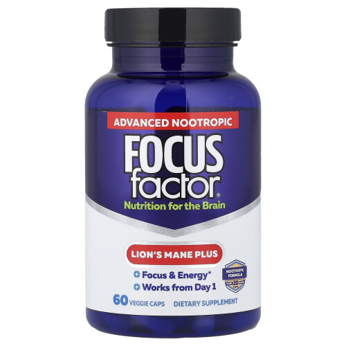 Focus Factor, Oroszlánfarkú Plusz, 60 Veggie kapszula 2
