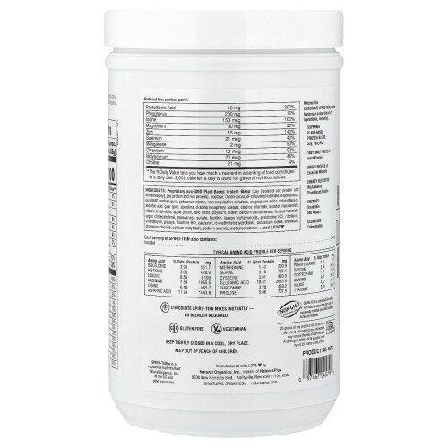 NaturesPlus, Spiru-Tein, Πώμα Προτίνης, Χocolat, 1.05 lbs (476 g) 2
