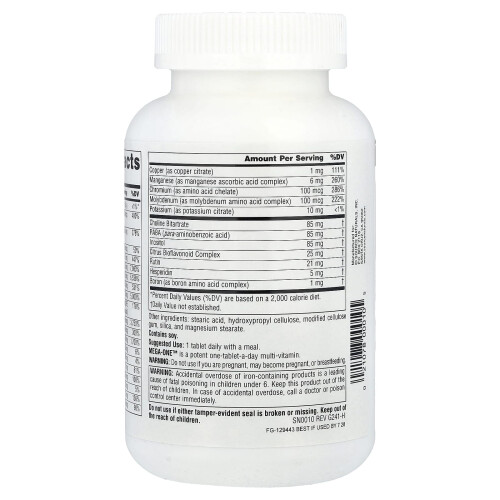 Source Naturals, Mega-One, High Potency Multi-Vitamin with Minerals, 180 Tablets 2