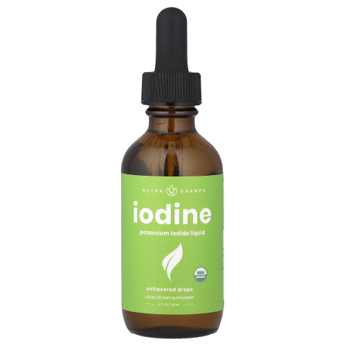 Gotas de Iodo da NutraChamps, Sem Sabor, 2 fl oz (60 ml) 2