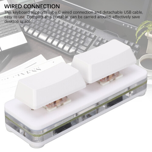 OSU pad de dos teclas RGB con cable USB programable Blanco 2