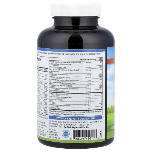 Carlson, Cardio Complete, Advanced Cardiovascular Multi, 180 Tablets 2