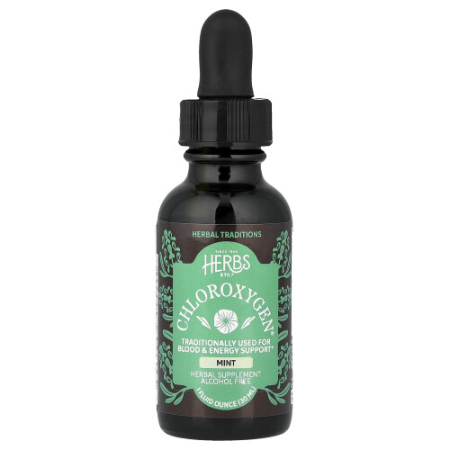 Herbs Etc., ChlorOxygen, Χλωροφύλλη Συσκευασμένη, Без Αλκοόλ, Μίντ, 1 fl oz (30 ml) 2
