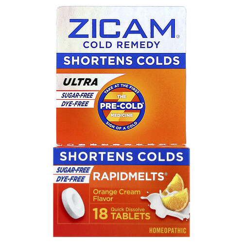 Zicam, Ultra Κρύα Θεραπεία, RapidMelts, Πορτοκαλί Κρέμα, 18 Ταμπλέτες Αμετάβλητα 1