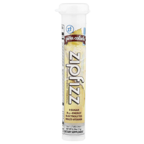 Zipfizz, Υγιεινή Ενέργεια με Βιταμίνη B12, Πίνα Κολοδά, 20 Τυμπάνια, 0.39 oz (11 g) Κάθε 2