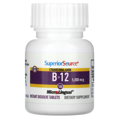Superior Source, B-12 (Cobalamina), 5,000 mcg, 100 MicroLingual Instant Dissolve Tablets 2