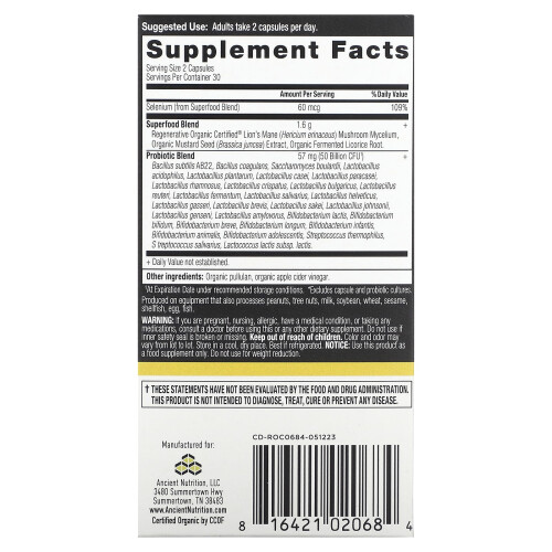 Αρχαία Νουτρίσιον, Gut Recovery Probiotics, 25 Billion CFU, 60 Capsules 1
