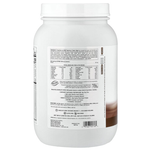 NaturesPlus, Spiru-Tein, Pó de Proteína Comida, Chocolate, 3,7 lbs (1,680 g) 2