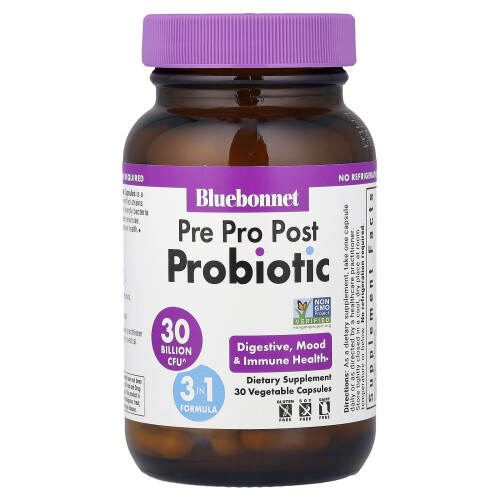 Bluebonnet Nutrition, Pre, Pro, Post Probiotico, 30 Capsule Vegetale 2