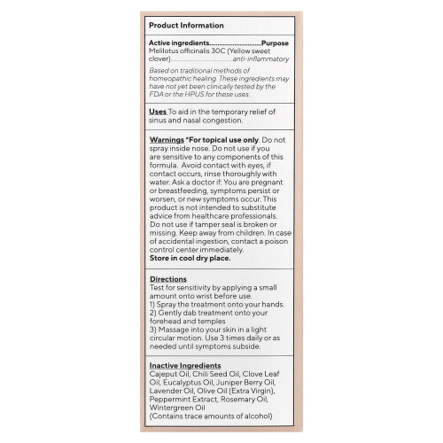 Spray de Congestión Sinus Bioactivo, 1 fl oz (29 ml) 2