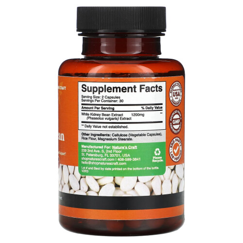 Nature's Craft, Witte Kidneybanaan Extract, 60 Capsules 1
